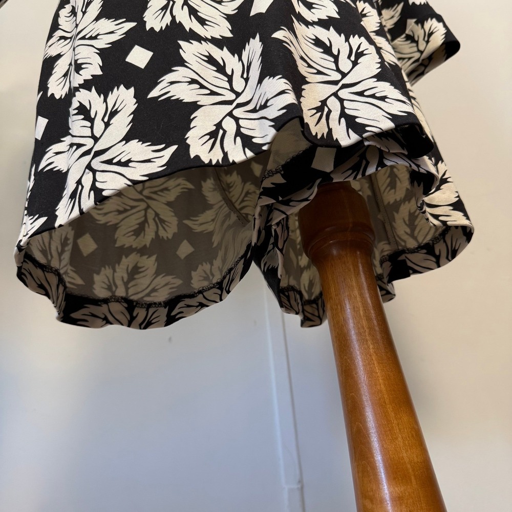Diane von Furstenberg‎ Wrap Romper Womens 4 Black White Silk Celeste Leaf Print - Picture 6 of 14
